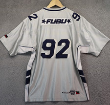 90s FUBU 05 Youth Large 16/18 Official Champions Jersey Gray Blue