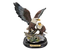 Montefiori Collection Bald Eagle Pair Resin Figurine Statue Sculpture Decor