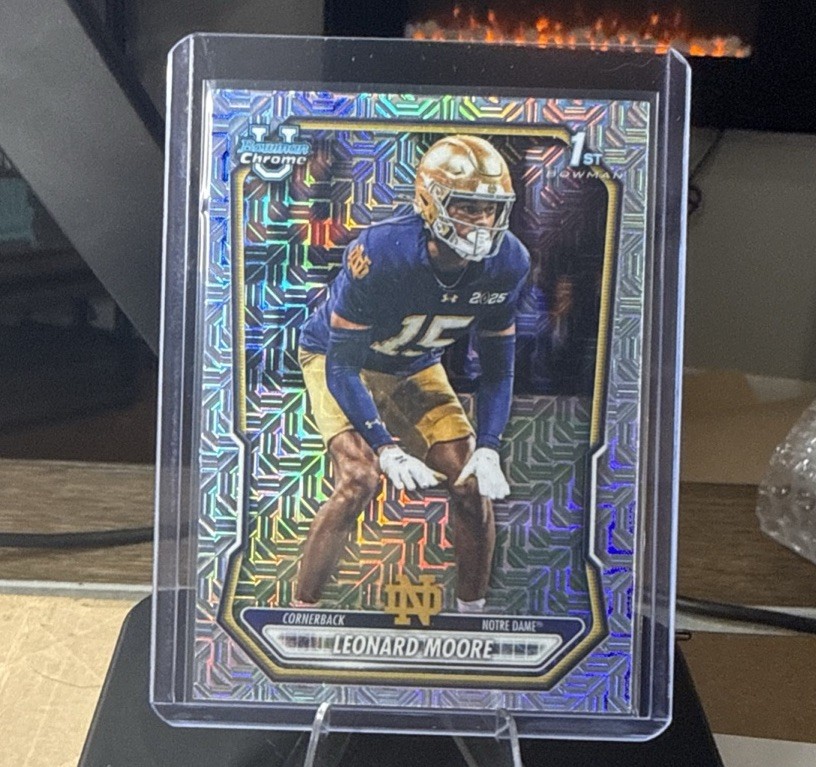 2026 Bowman Chrome 1st Bowman Leonard Moore Silver Mojo BCP-112