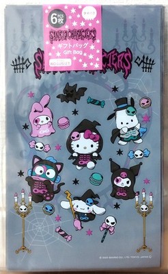 DAISO Sanrio Character Halloween Gift Bag 6 w/ Ties Hello Kitty My