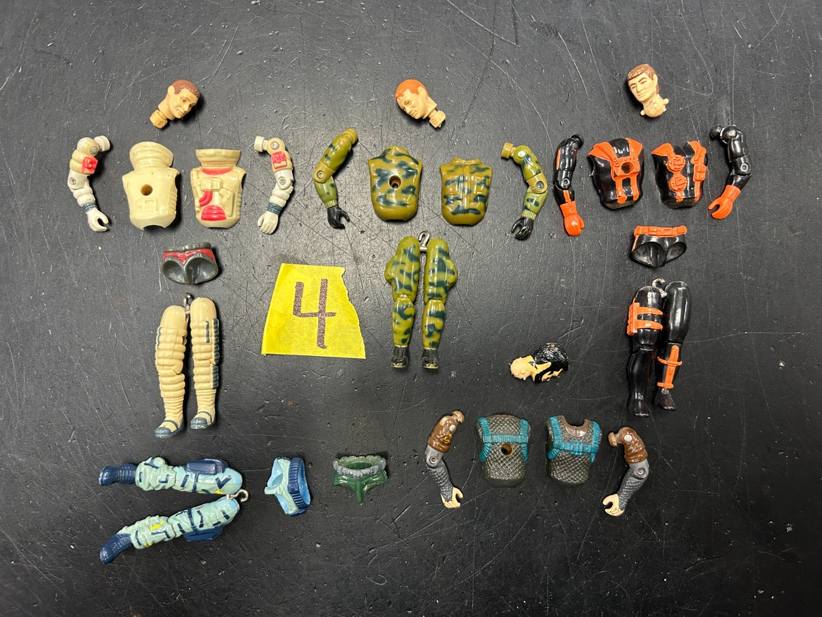 Vintage GI Joe Cobra 3.75 Figure Body Parts LOT Ace Ripcord Low Light Wet Suit