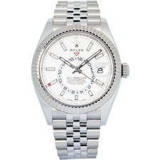 Rolex Sky-Dweller 326934 MINT 2021 Card SS Jubilee White Dial Auto Watch 42mm