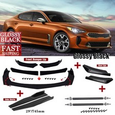 For Kia Stinger Front Rear Bumper Lip Splitterside Skirtsstrut Rods Black