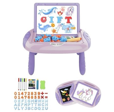 New Toddler Writing Board with Letters, Numbers, Chalk Brush, Marker Pen, Chalk