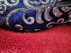 Venshine Mens Size 9.5 Blue Velvet Silver Sequin Slide On Formal Loafer Shoes — photo 9