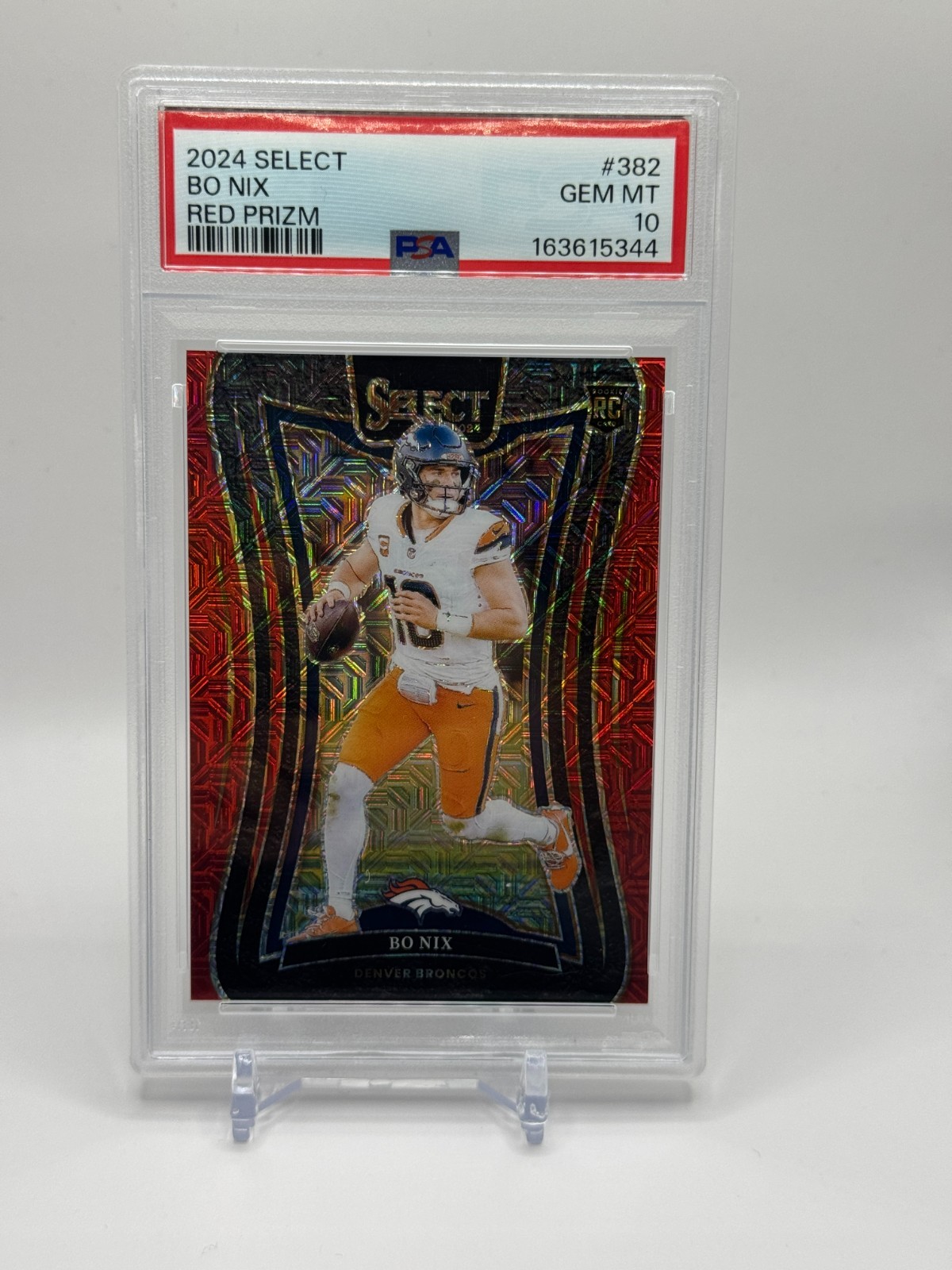 2024 Panini Select - Suite Level Bo Nix #382 Red Prizm /49 (RC)