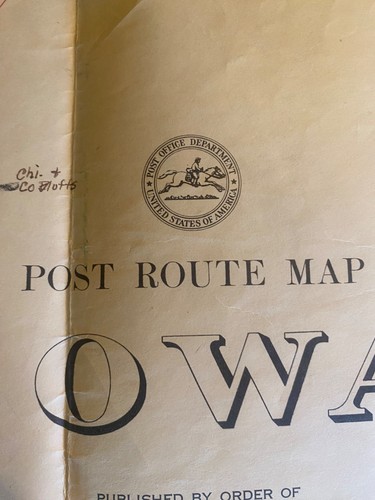 Mapa de ruta postal de Iowa 1951 de colección Departamento de Correos de Estados Unidos Rutas de correo grandes desplegables - Imagen 2 de 24