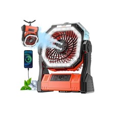 Portable Camping Fan, 20000mAh Rechargeable Misting Desk Fan, USB Tent Fan
