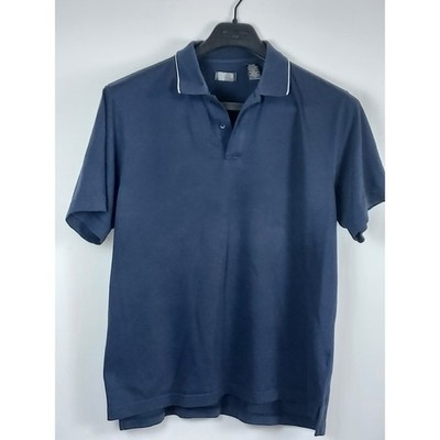 IZOD Mens L Polo Shirt Blue Pima Cotton Blend Short Sleeve