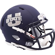 Utah State Aggies Navy Riddell Speed Mini Football Helmet
