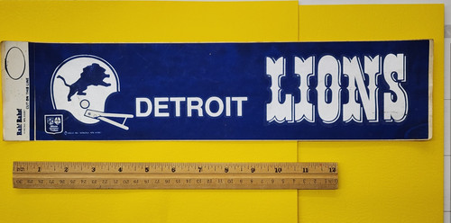 Vintage 1970s Detroit Lions Helmet Bumper Sticker Rare