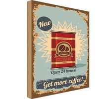 Holzschild 18X12 Cm Kaffee Get More Coffee 500G Essen Trinken Deko Geschenk Holz