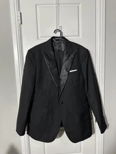WANGYUE Suits for Men Size Large Black 3 Pieces