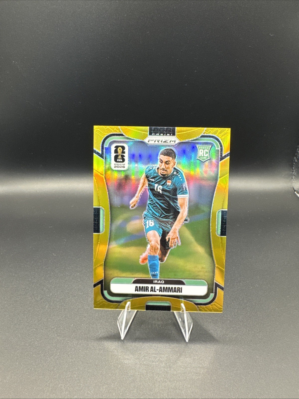 Amir Al-Ammari FIFA World Cup 2026 Rookie Gold /10 Iraq 🇮🇶 Panini Prizm view 1