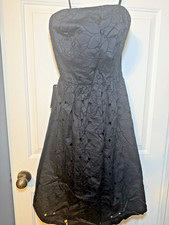 Ann Taylor Sz 6 Black Eyelet Floral Fit & Flare Dress NWT Detachable Straps