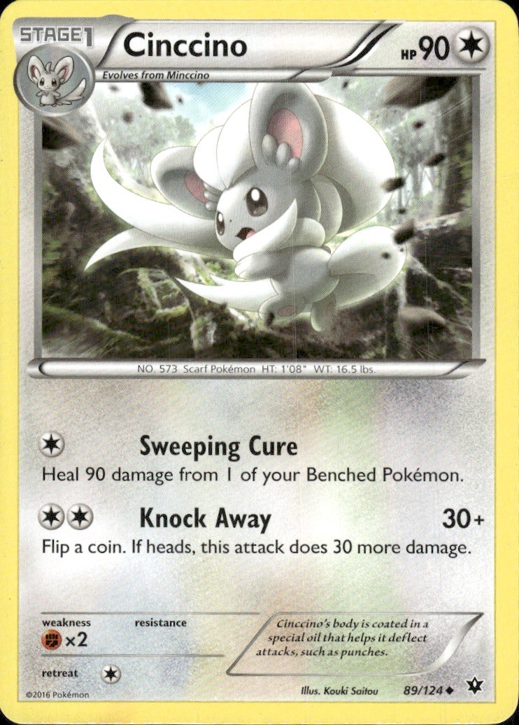 Cinccino 89/124 Uncommon Fates Collide Pokemon Moderately Played
