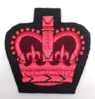 Colour Sergeant CSGT WO Class 2 Patch Crown Scarlet on Dark Blue