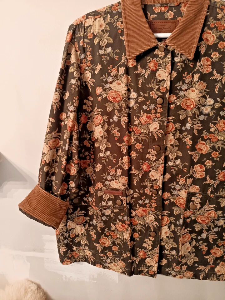 Ralph Lauren хлопок цветочный chore сельской местности амбара куртка женщин 3 x 90-х винтажный - Изображение 3 из 4