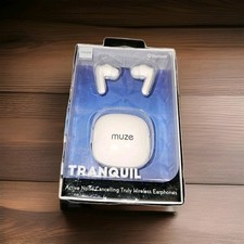 Muze by Vivitar Tranquil Wireless Bluetooth Earbuds Noise Cancelling White NEW