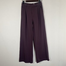 Halara Pants Womens Small Purple High Waisted Flare Pleated Pockets Workwear EUC