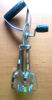 VTG Ekco Super Speed Hand Mixer Crank Egg Beater Black Tilt Angled Handle USA
