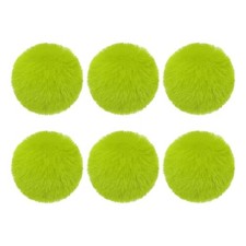 Faux Fur Pom Poms for Hats, 6 Pcs Fluffy Soft Fur Poms Balls with Bright Green