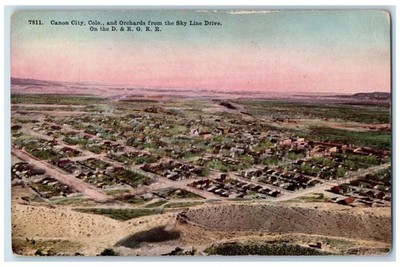 c1910 Orchards from the Sky Line Drive, Canon City Colorado CO Postcard