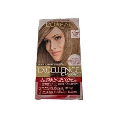 L'oreal Excellence Creme 7.5 A Medium Ash Blonde Permanent Hair Dye Grey Cover