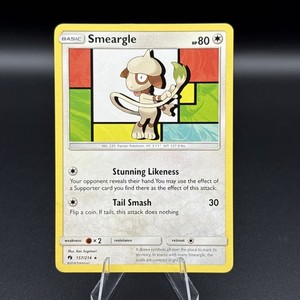 smeargle pokemon card value TG10. With PSA 10 sales sitting at $94 on eBay, you're looking at a solid 341% profit. Profit/loss calculation is based on the lowest tier of grading which is $18.99. Prices Colorless / 80 / Basic Attack 1 smeargle holo pokemon card value