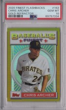 Chris Archer 2020 Topps Finest Flashbacks PSA 10 Gold Refractor Card /50
