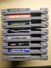 8 NES Game Lot Ceasars Palace Bo Jackson 10 Yard Fight California Games Golgo 13