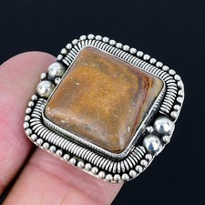 Unique Picture Jasper Gemstone 925 Sterling Silver Jewelry Ring Size 9