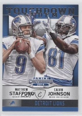 2014 Panini Contenders Touchdown Tandems Calvin Johnson Matthew Stafford HOF 1s7