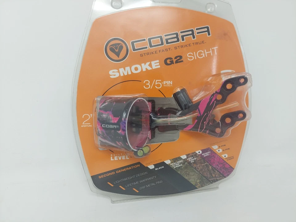 Cobra Smoke G2 5 针瞄准镜 带灯:两手皆宜:泥女孩迷彩:C-708MG 全新 — 第 2/4 张图片