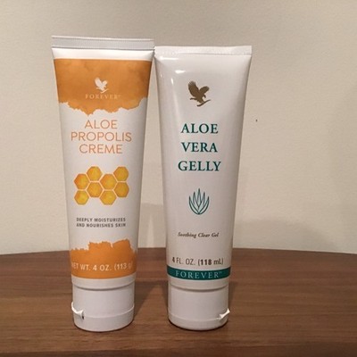Forever Living Aloe Propolis Cream 113g,4 Oz & Aloe Vera Gelly 118 ml, 4fl.Oz.