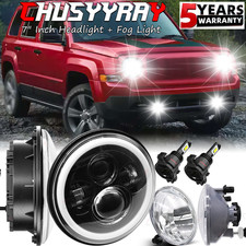 For 2010-2014 Jeep Patriot 7 Inch Round Led Headlights Fog Light W H16 Bulbs For 2010-2014 Jeep Patriot 7 Inch Round Led Headlights Fog Light W H16 Bulbs