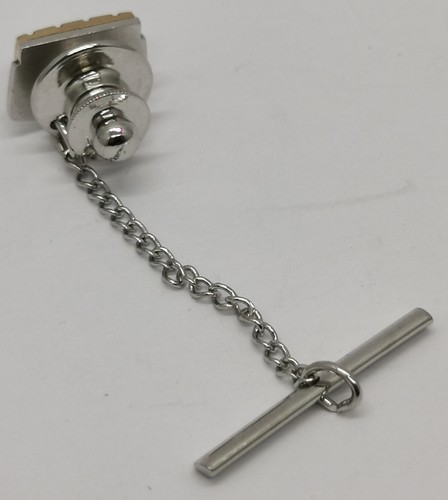 Vtg 1980s Case Construction 10K Solid Yellow White Gold & Two Diamond Lapel Pin - Picture 9 of 14