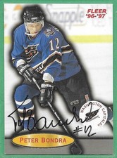 1996-97 Fleer Hockey *SIGNED* ~ Card#115 ~ Peter Bondra ~ Capitals