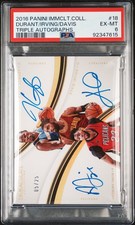 2016 #18 ANTHONY DAVIS/KEVIN DURANT/KYRIE IRVING 5/25 PSA 6 AUTO