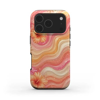 Phone Case Peach Melba Pink Orange Swirl Luxury Summer Aesthetic Cover