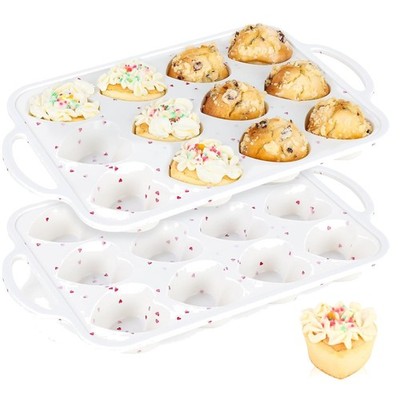 Dishwasher Safe Heart Cupcake Pan, 2 Pack