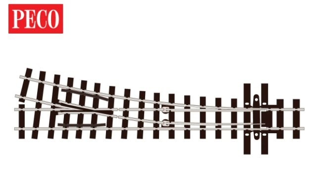 Peco SL-E495 Turnout (Mainline Sleepers), Medium Radius, Right Hand OO-9 CODE 80