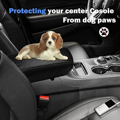 Center Console Armrest Cover for Dodge Durango 2011-2020 Black Carbon Fiber Foto 2 de 4