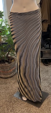 Vintage 80s Maxi Skirt Funky Wavy Pull On Long Carol Womens M