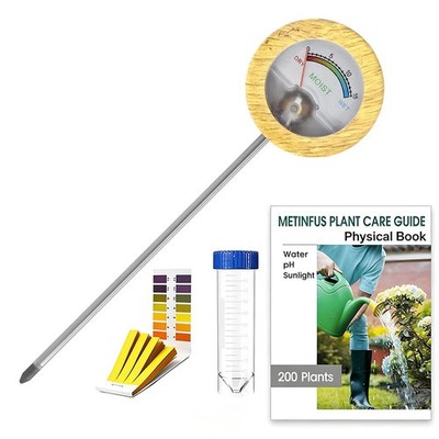 Soil Moisture Meter - Included 200+ Plants Care Guide, 80 pH Test Strips & Sa...