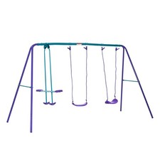 Children's Playground Set Adjustable Ropes with Metal Frame for Stability