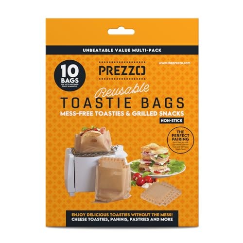 Toastie Bags for Toaster Reusable 100+ Uses - Non-Stick  Assorted styles 
