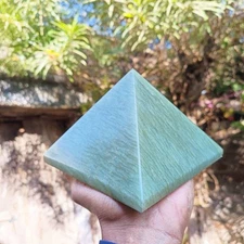 Natural Green Aventurine Metaphysical Pyramid 155 M M- Harness Healing Power in 