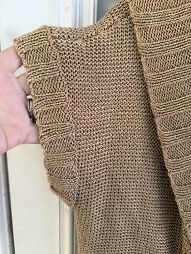 LAUREN Ralph Lauren Sweater Vest Metal Closure Shawl Silk Blend Long Soft Sz L - Picture 3 of 5