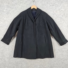 1950s/60s Vintage 100 Cashmere Black Coat Women's Size M Removable Liner Snaps